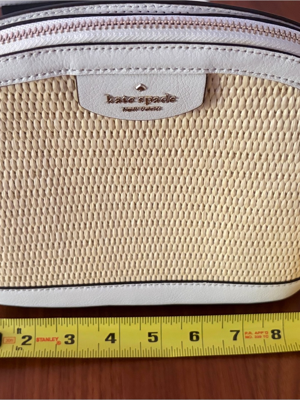kate spade Straw and White Crossbody Bag with Black Trim - Picture 9 of 9